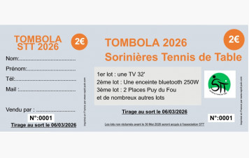 🎟️ Grande Tombola du Club de Tennis de Table ! 🏓🎉